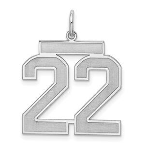 Sterling Silver, Jersey Collection, Large Number 22 Pendant